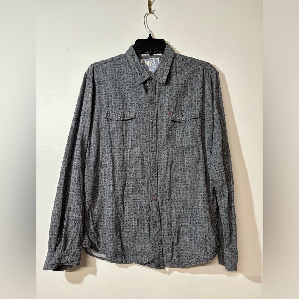 Gray Long Sleeve Button-Up Shirt